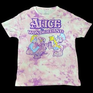 Trippy Alice in Wonderland Pink Tie Dye Tee Men’s Large